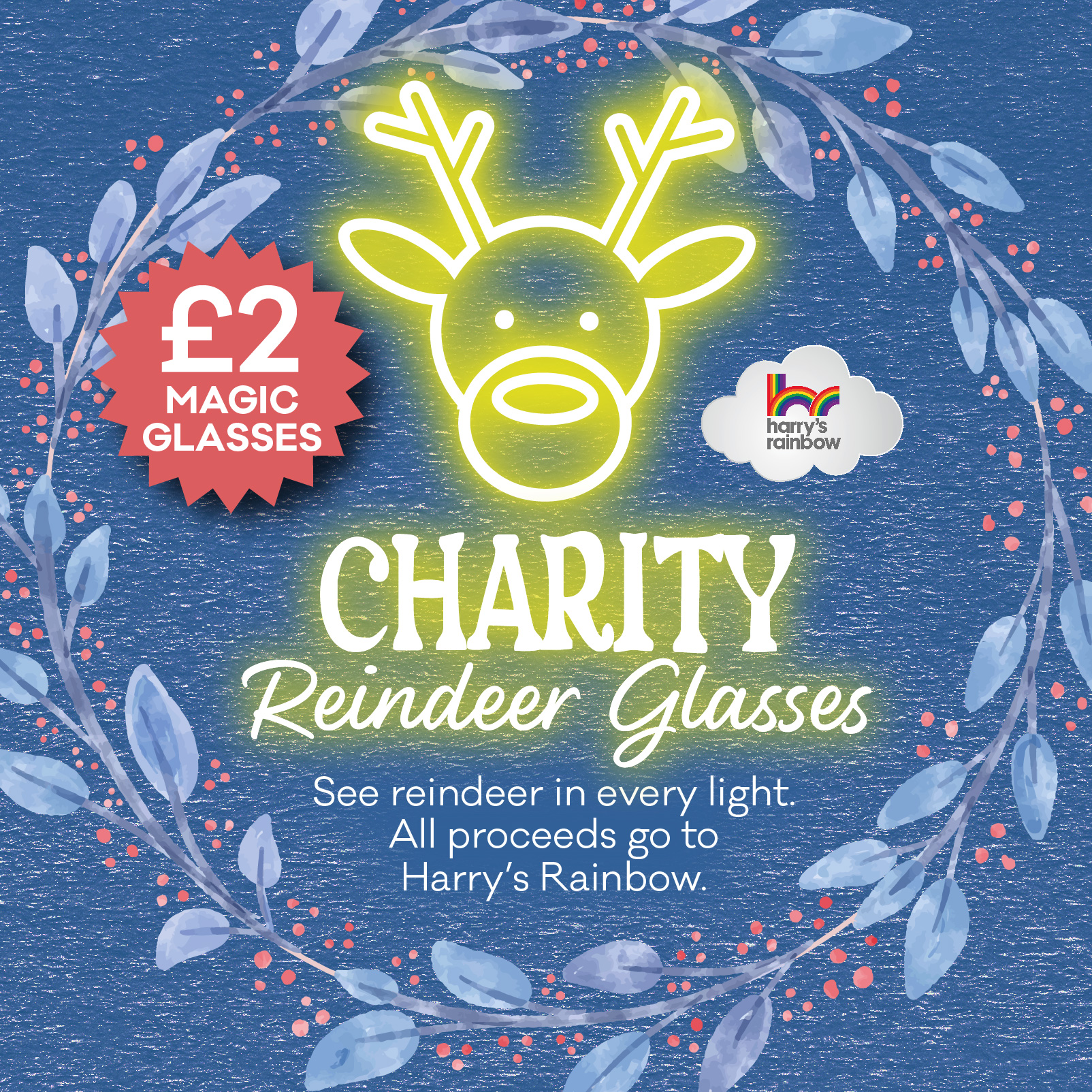 Charity Reindeer Glasses
